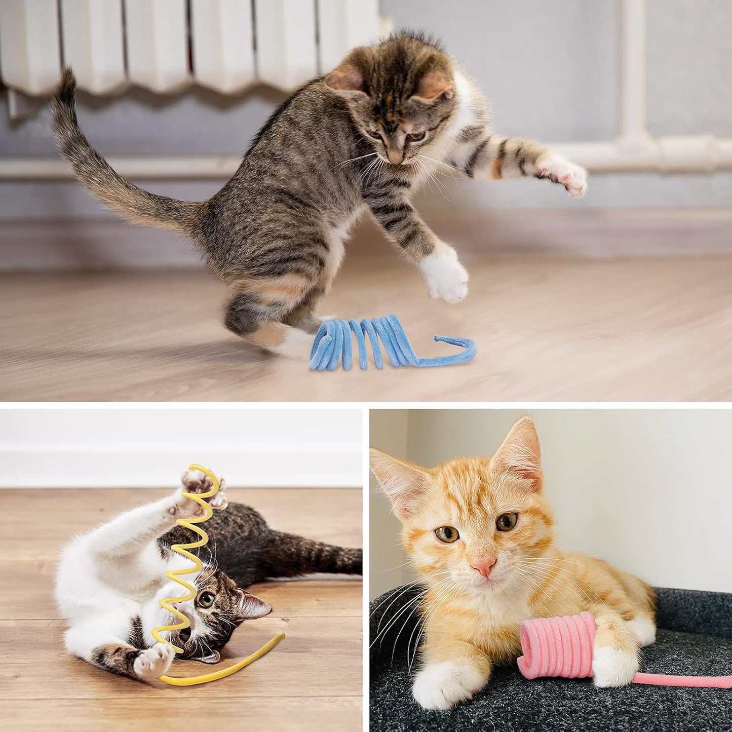 Cat Toy Balls, Woolen Yarn Cat Ball with Bell Inside,Indoor Interactive Cat Chew Toys for Kittens, 6 Pack
