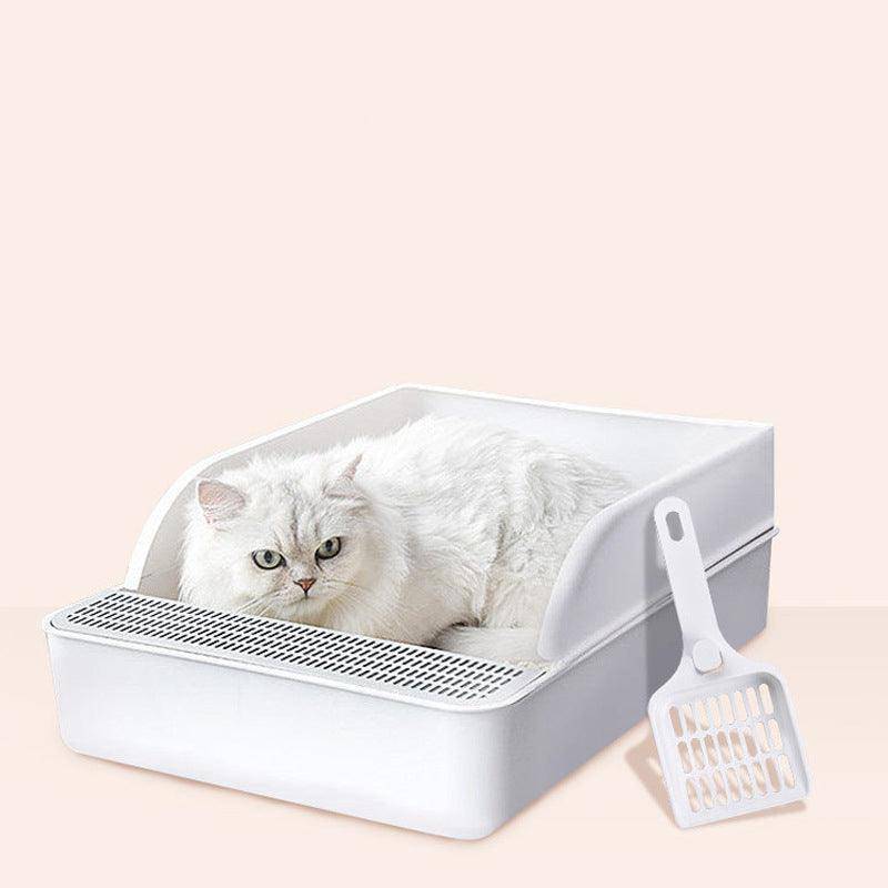 Sleek And Stylish Large Semi-Enclosed Plastic Cat Litter Box-4
