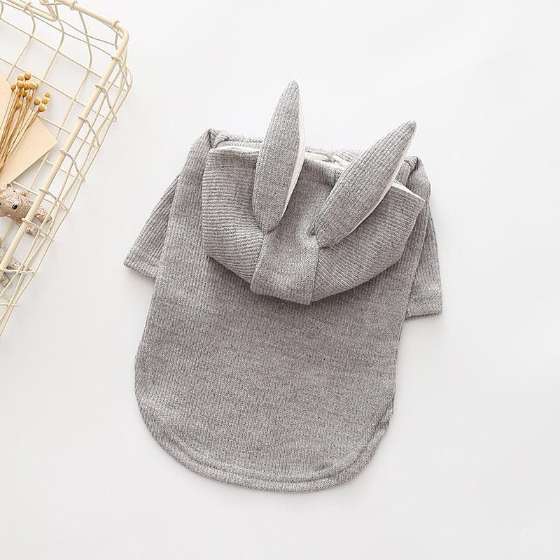 Cozy Canine Knitted Sweater With Bunny Ears