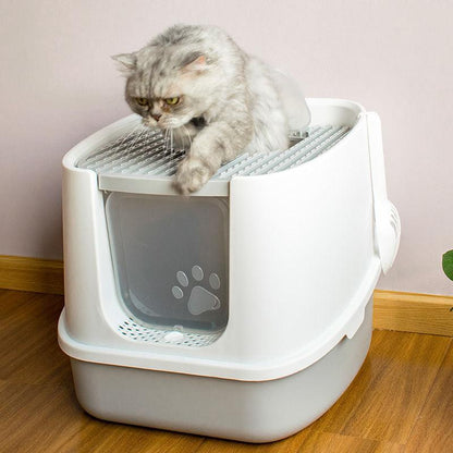Fashionable Enclosed Cat Litter Box With Anti-Splash Design